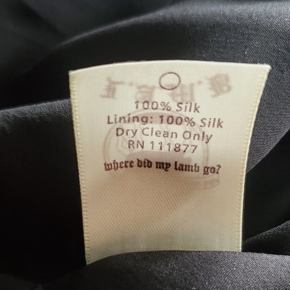 L.A.M.B. Gwen Stefani 100% Silk Dress in Black Gray and White Women's Size M - Picture 10 of 12